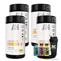 COMBO ADN NUTRITION - 4 OMEGA FISH OIL OMEGA-3 + SHAKER